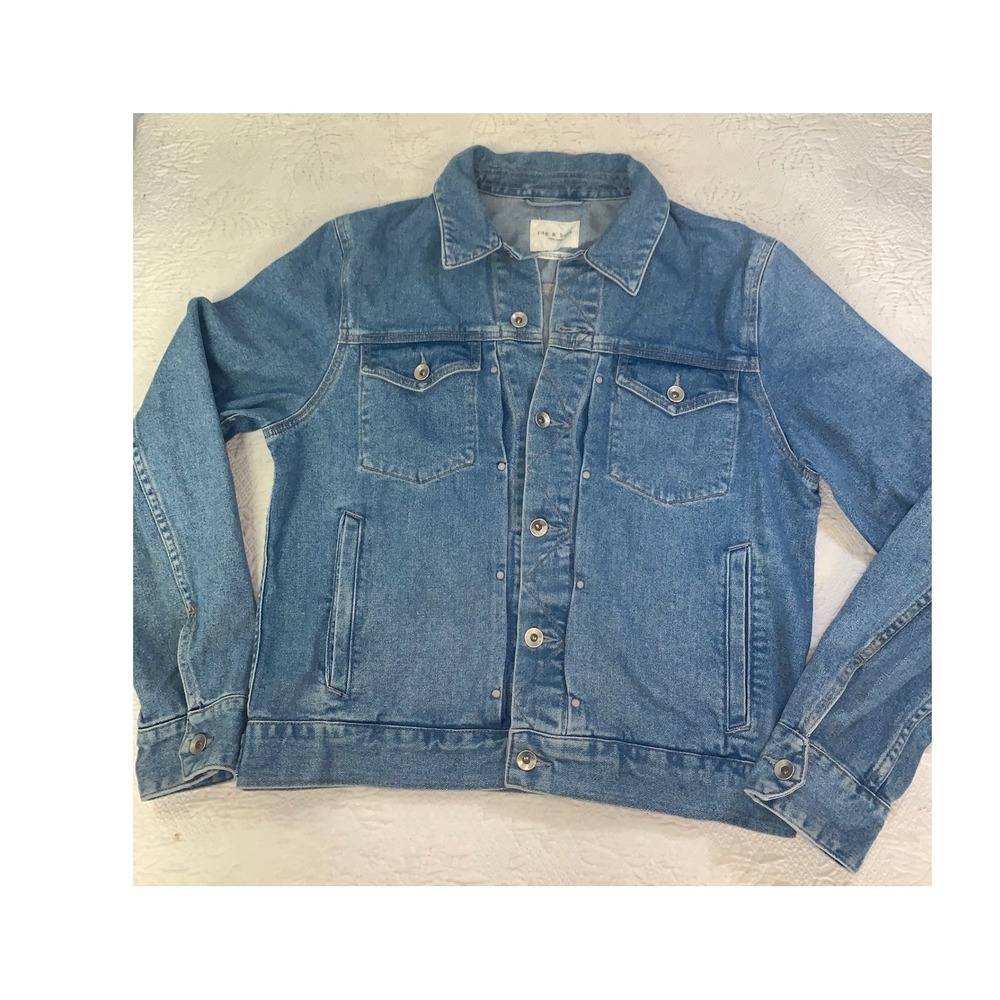 Rag & Bone Mens Winthrop Denim Jacket Light Wash Blue Trucker Made in USA M